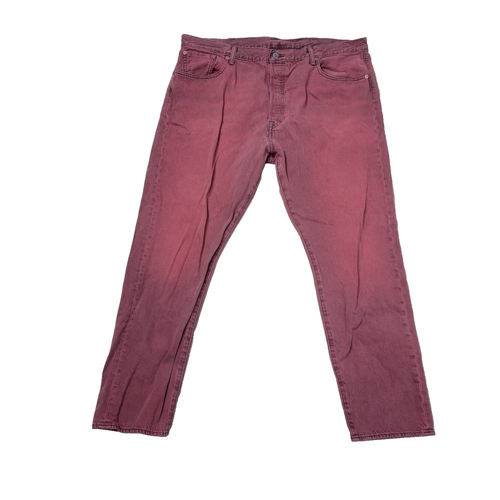 Levis 501 CT Mens 40x30 Red‎ Black Trim Button Fly Denim Jeans